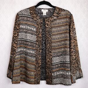 Laura Ashley Woman 100% Silk Open Front Jacket Cardigan Size 1X